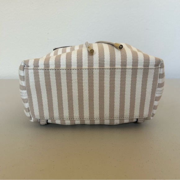 Kate Spade Mulberry Street Cream and Tan Striped Small Backpack - Picture 13 of 13